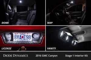 GMC Canyon Interior LED Kit - Diode Dynamics - Stage 2 - Cool White - `15-`22